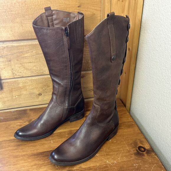 Matisse Women's 8 Sargent Brown Leather Mid Calf Western Riding Boot Side Zip - Picture 3 of 14